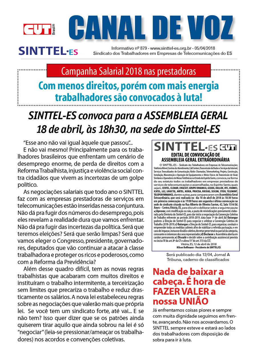 Capa: Canal de Voz 879