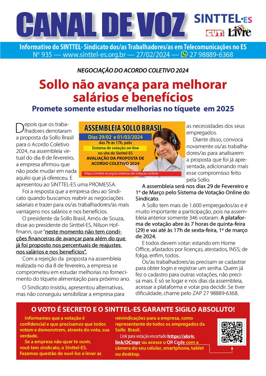 Capa: canal de voz 935