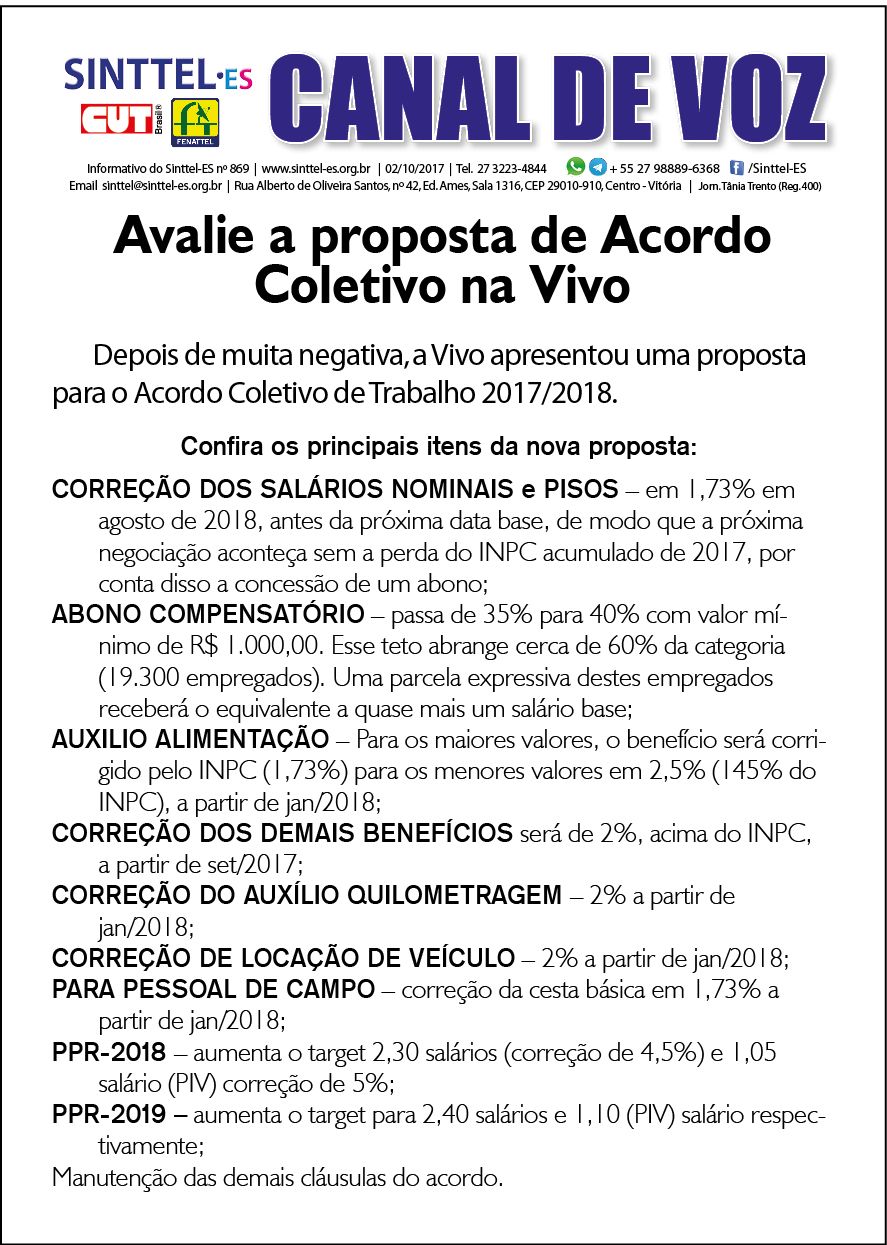 Capa: Canal de Voz 869