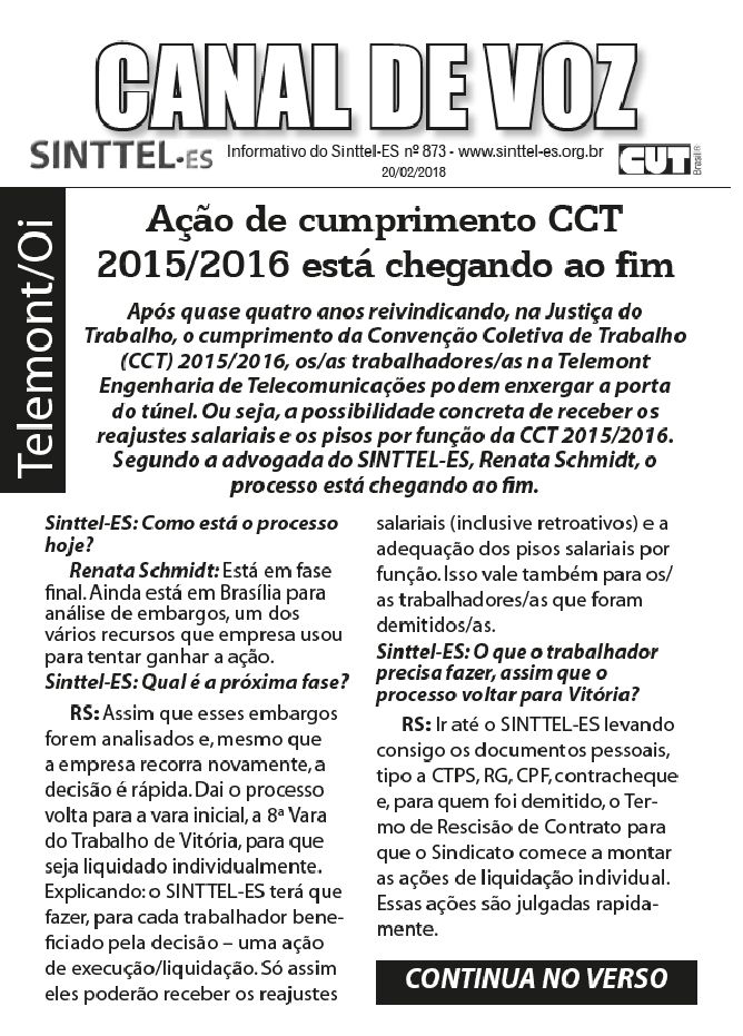 Capa: Canal de Voz 873