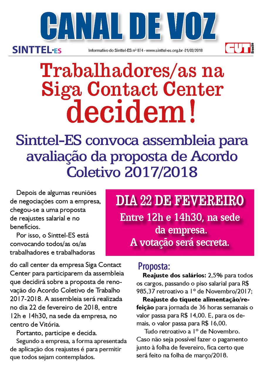 Capa: Canal de voz nº 874