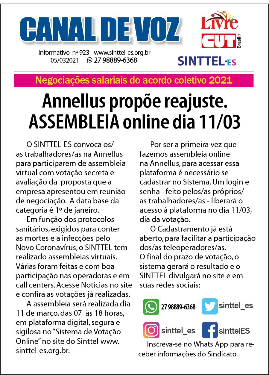 Capa: canal de voz 924