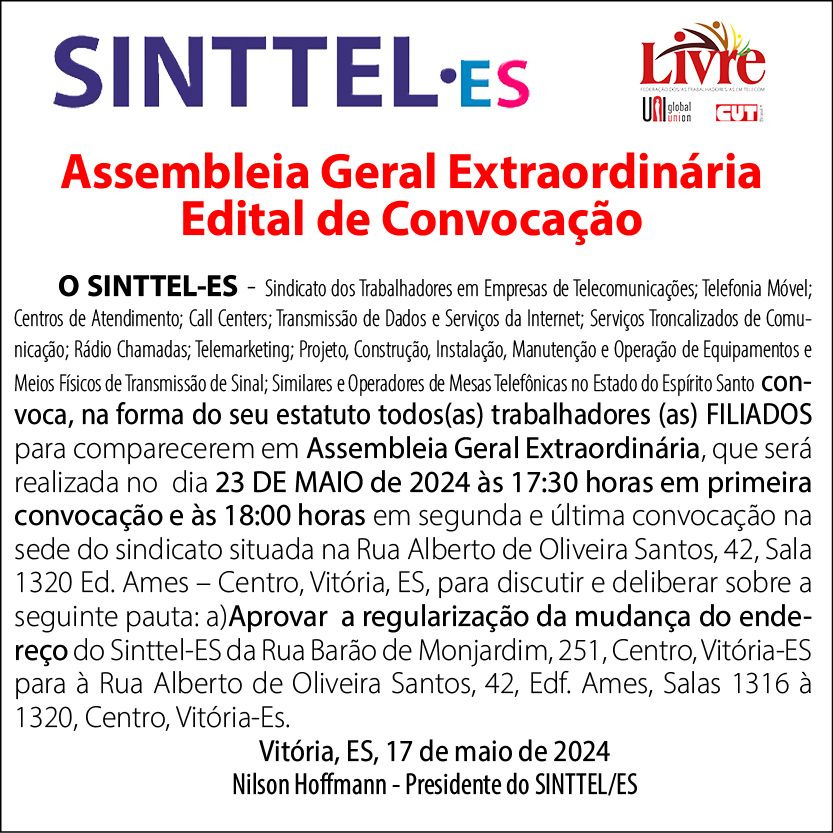 edital endreço sala - insta