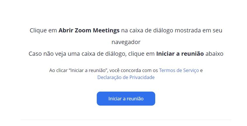 iniciar a reunião