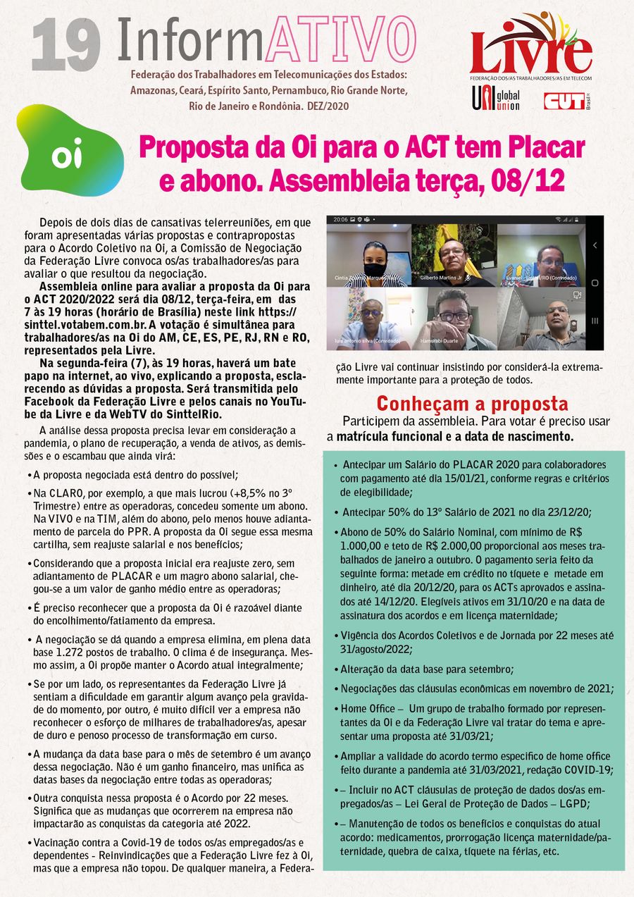 Capa: jornal oi