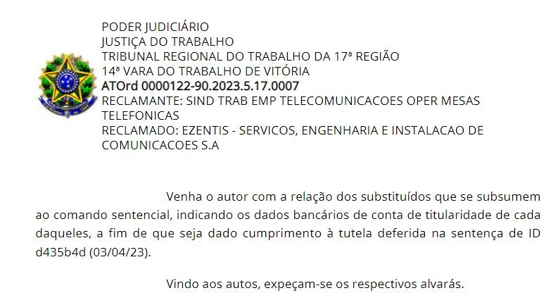 pedido do sinttel