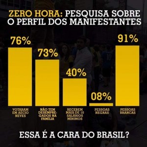 O jornal Zero Hora de Porto Alegre-RS mostrou o perfil dos manifestantes